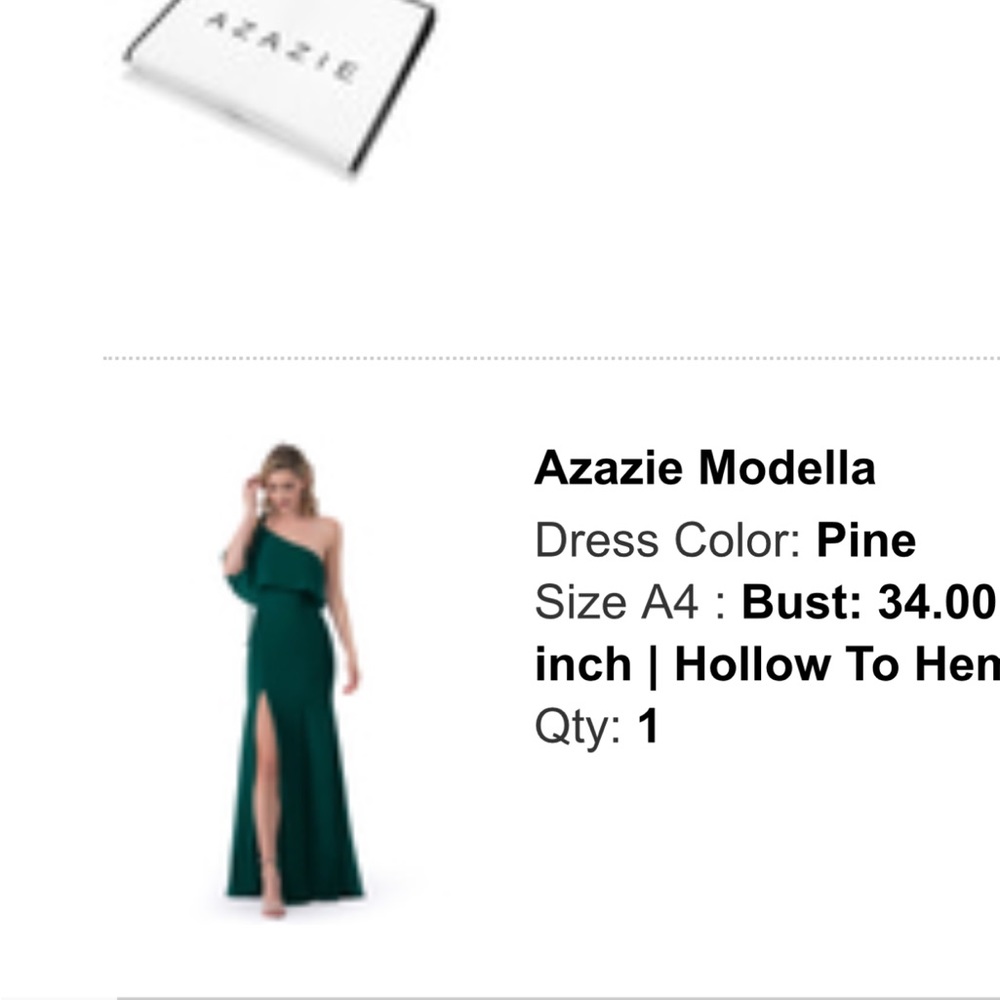 Azazie Bridesmaid Dress Modella Pine size A4